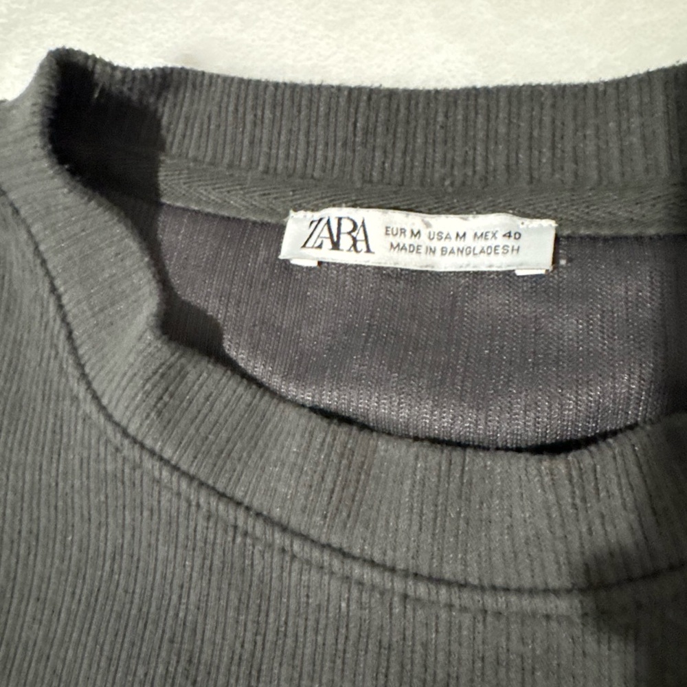 Zara Men's Charcoal Crewneck Sweater